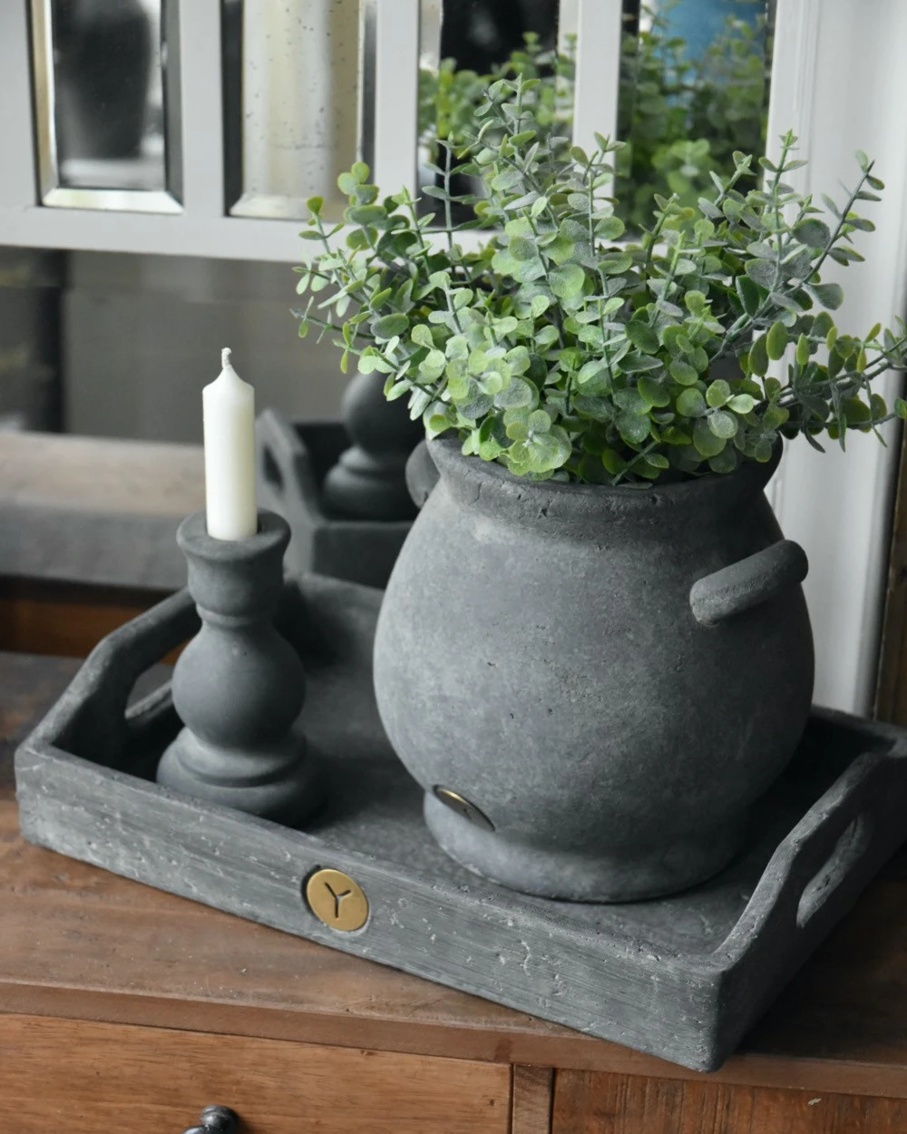 Bolle Kruik Pot Met Twee Oren En Brede Kraag, Majestic Brynxz - Afbeelding 4