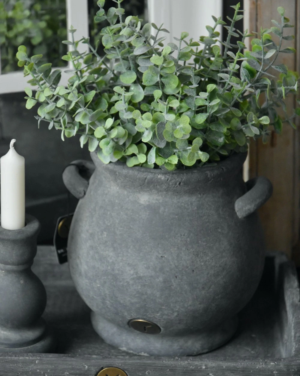 Bolle Kruik Pot Met Twee Oren En Brede Kraag, Majestic Brynxz