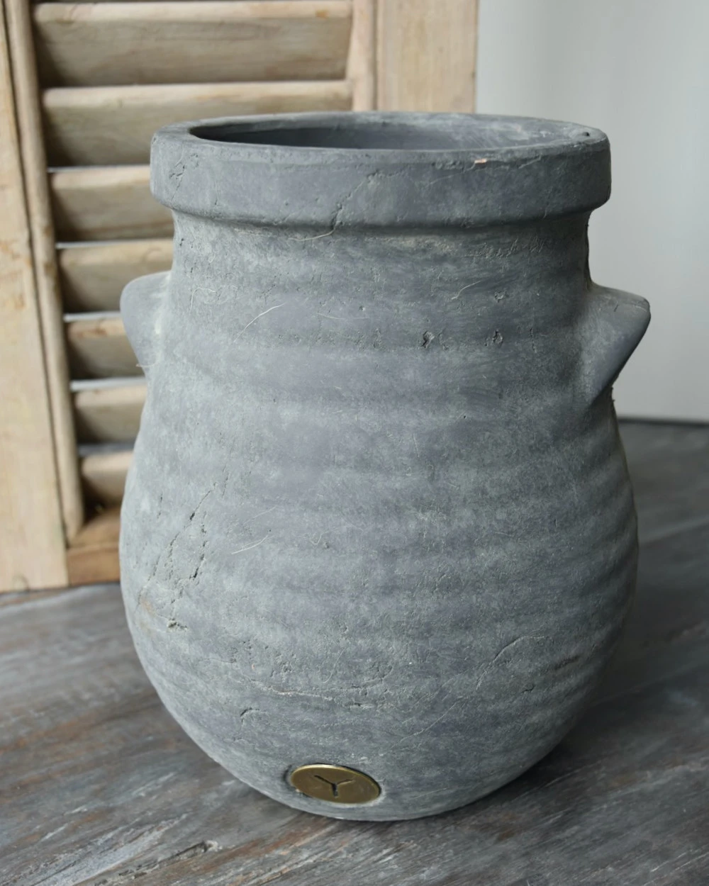 Bolle Vaas Met Ribbel Reliëf En Dichte Oortjes Majestic, Brynxz - Afbeelding 2