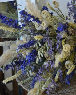 Droogbloem Pluk Boeket In Naturel Blauw Lila