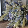 Droogbloemen Boeket Met Hortensia En Kogeldistels Groen Blauw