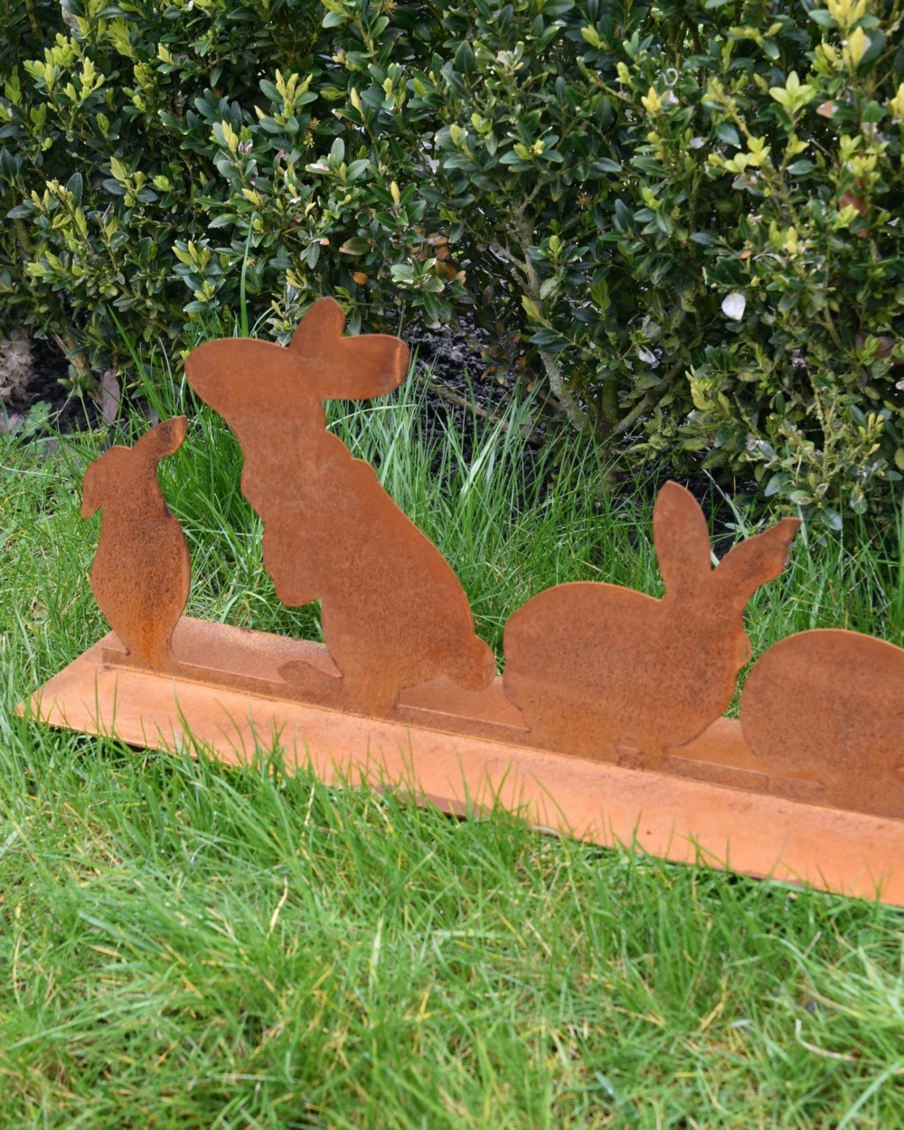 Ecoroest Tuindecoratie Met 5 Verschillende Konijnen Op Een Rij - Afbeelding 3