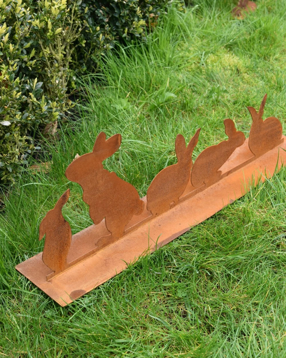 Ecoroest Tuindecoratie Met 5 Verschillende Konijnen Op Een Rij - Afbeelding 4