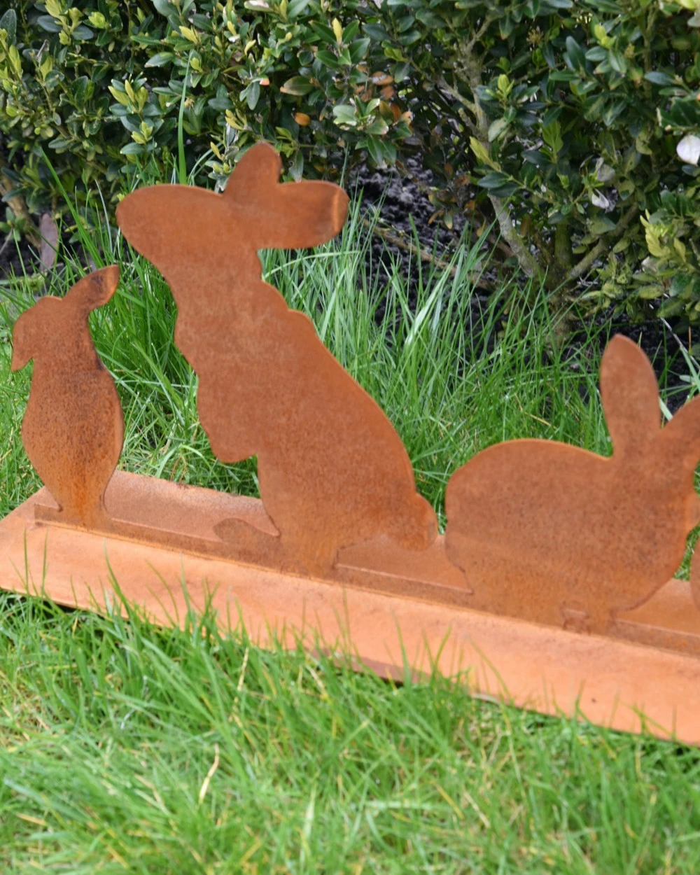 Ecoroest Tuindecoratie Met 5 Verschillende Konijnen Op Een Rij - Afbeelding 7