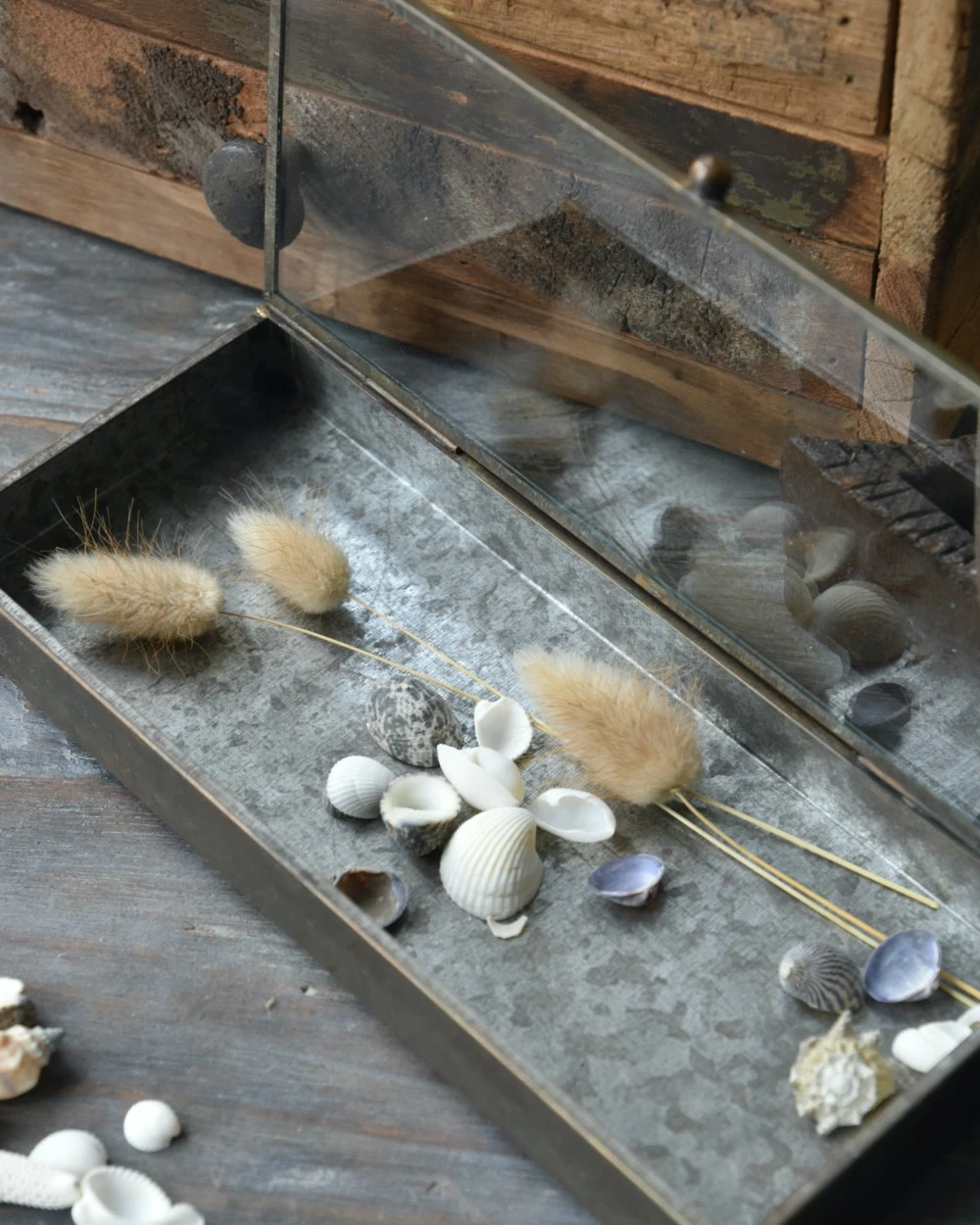 Glazen Kistje In Antiek-look Met Zinken Bodem, IB Laursen - Afbeelding 3