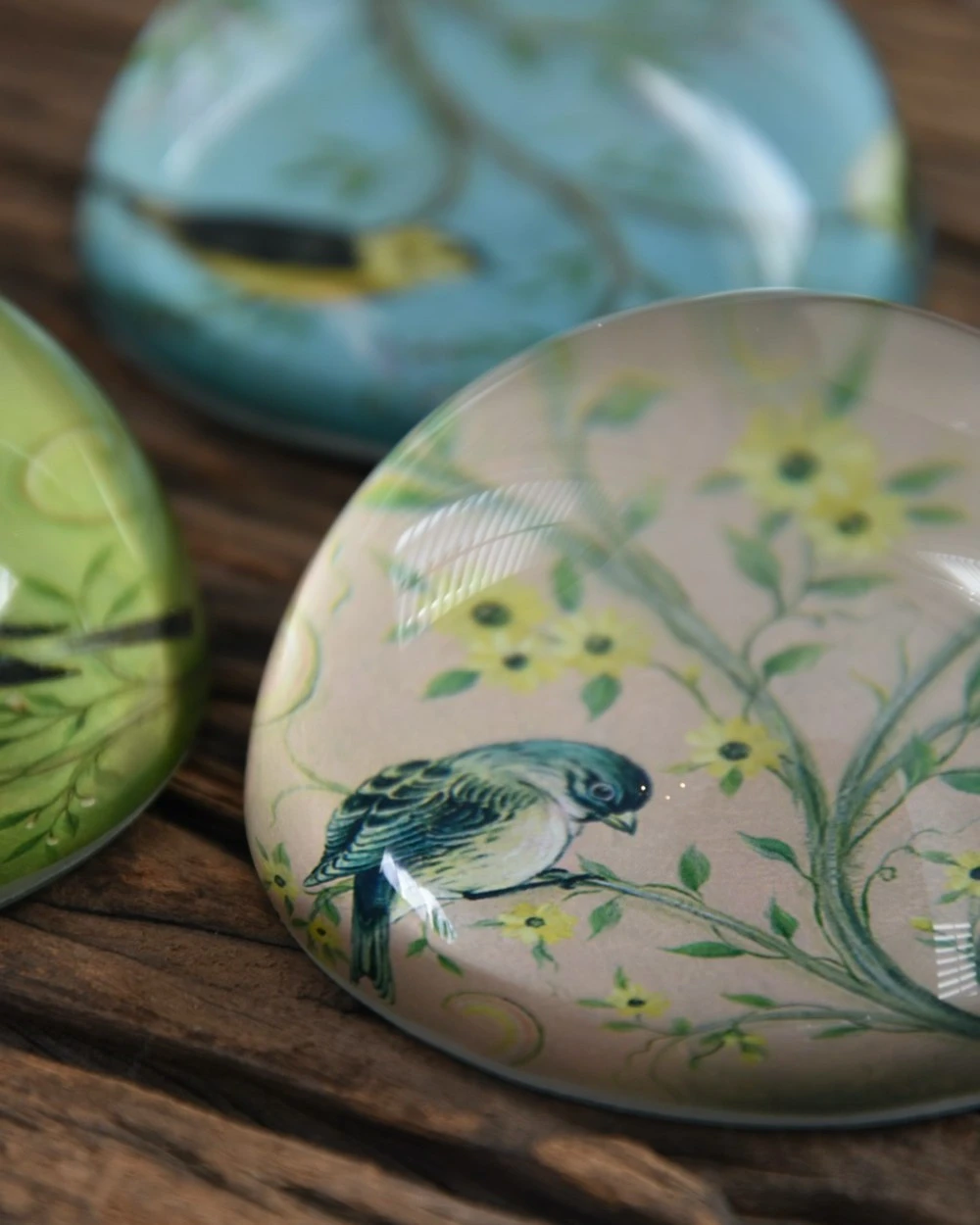 Halve Bol Van Glas Met Vogels In Pastel - Afbeelding 3