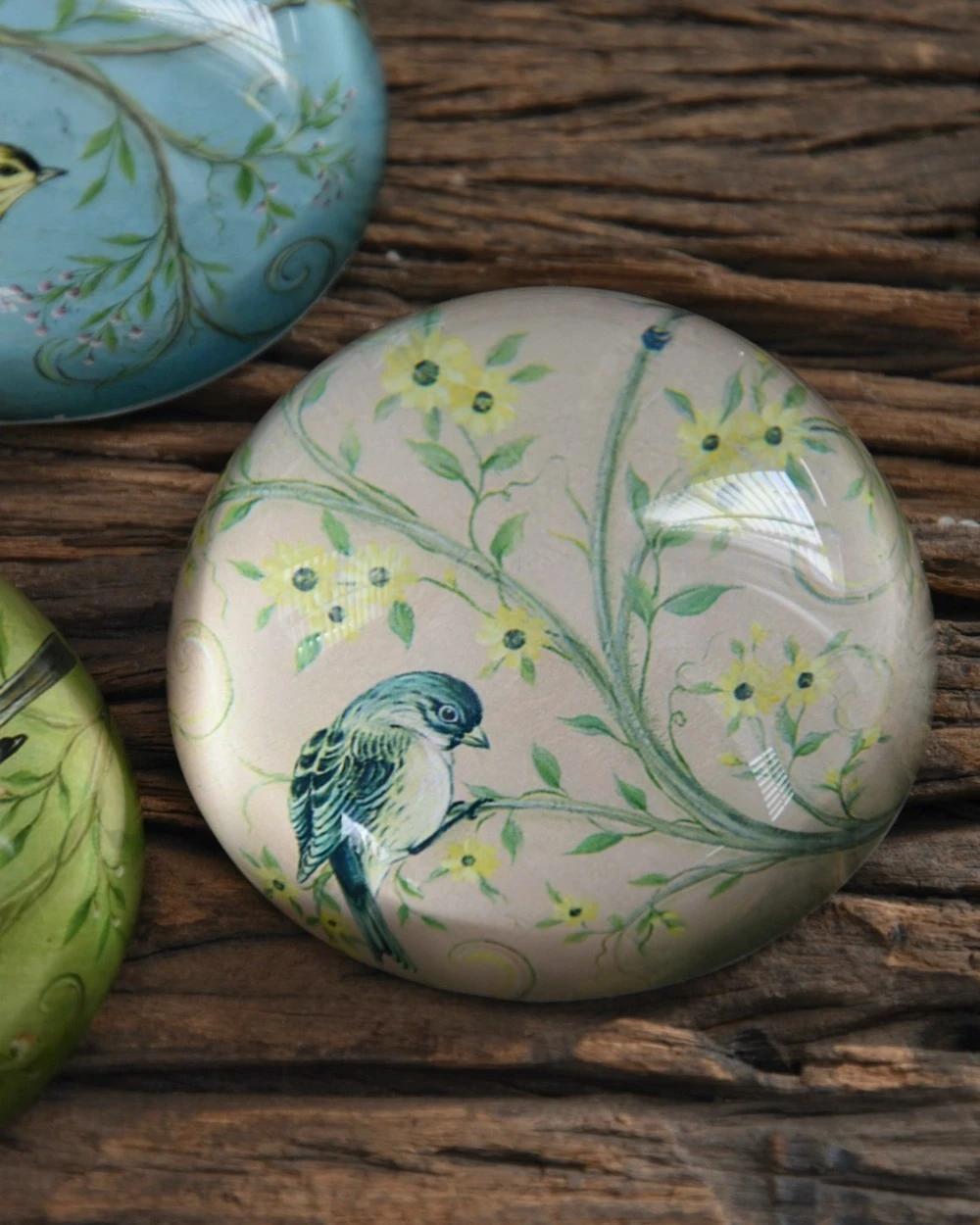 Halve Bol Van Glas Met Vogels In Pastel - Afbeelding 4