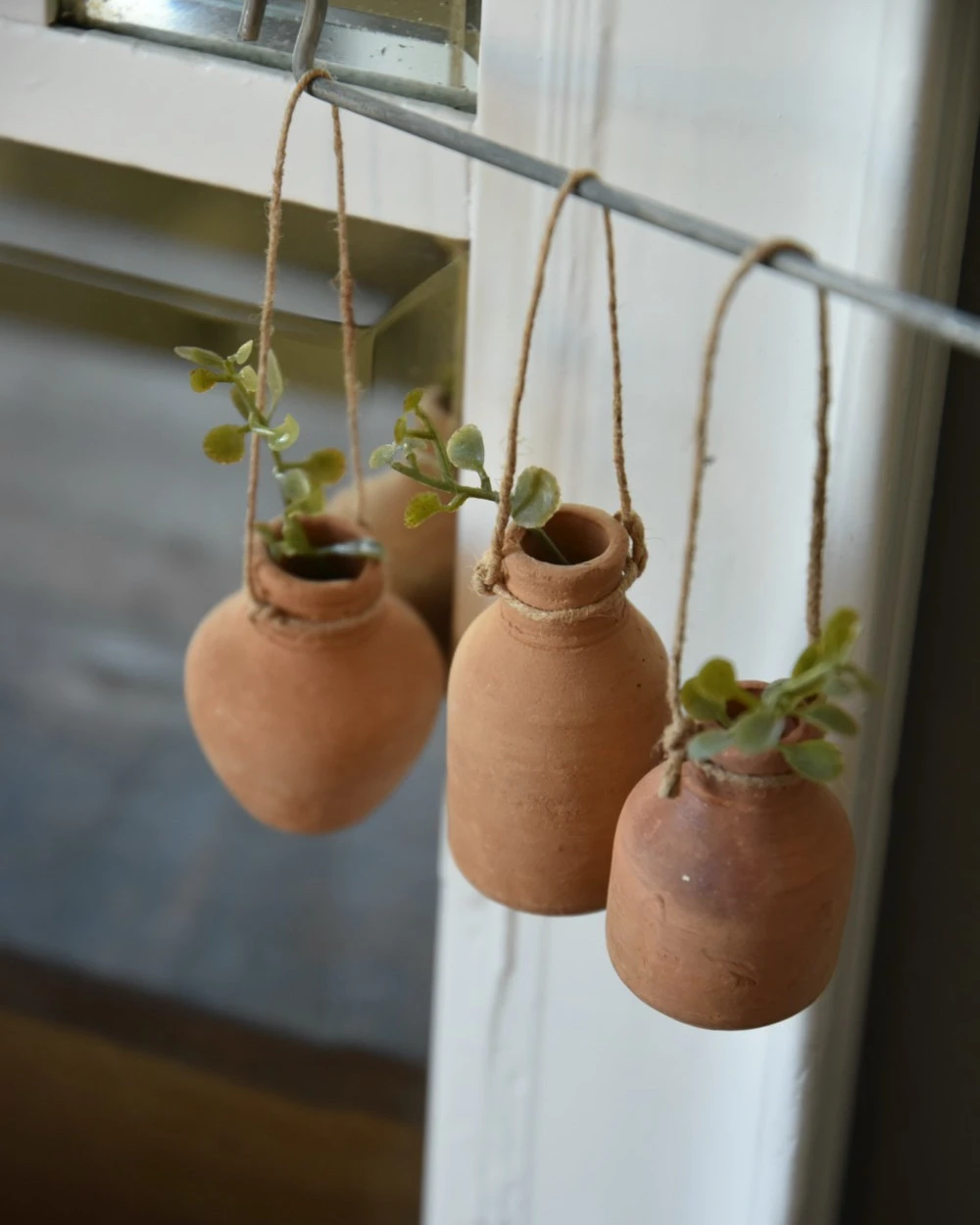 Handgemaakte Aardewerk Flesjes Met Ophang Touw Set Van 3, IB Laursen - Afbeelding 2