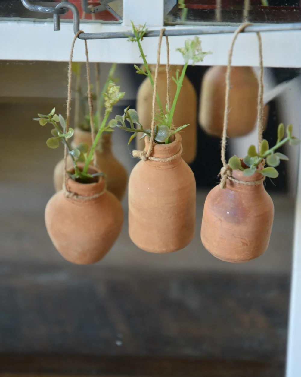 Handgemaakte Aardewerk Flesjes Met Ophang Touw Set Van 3, IB Laursen - Afbeelding 6