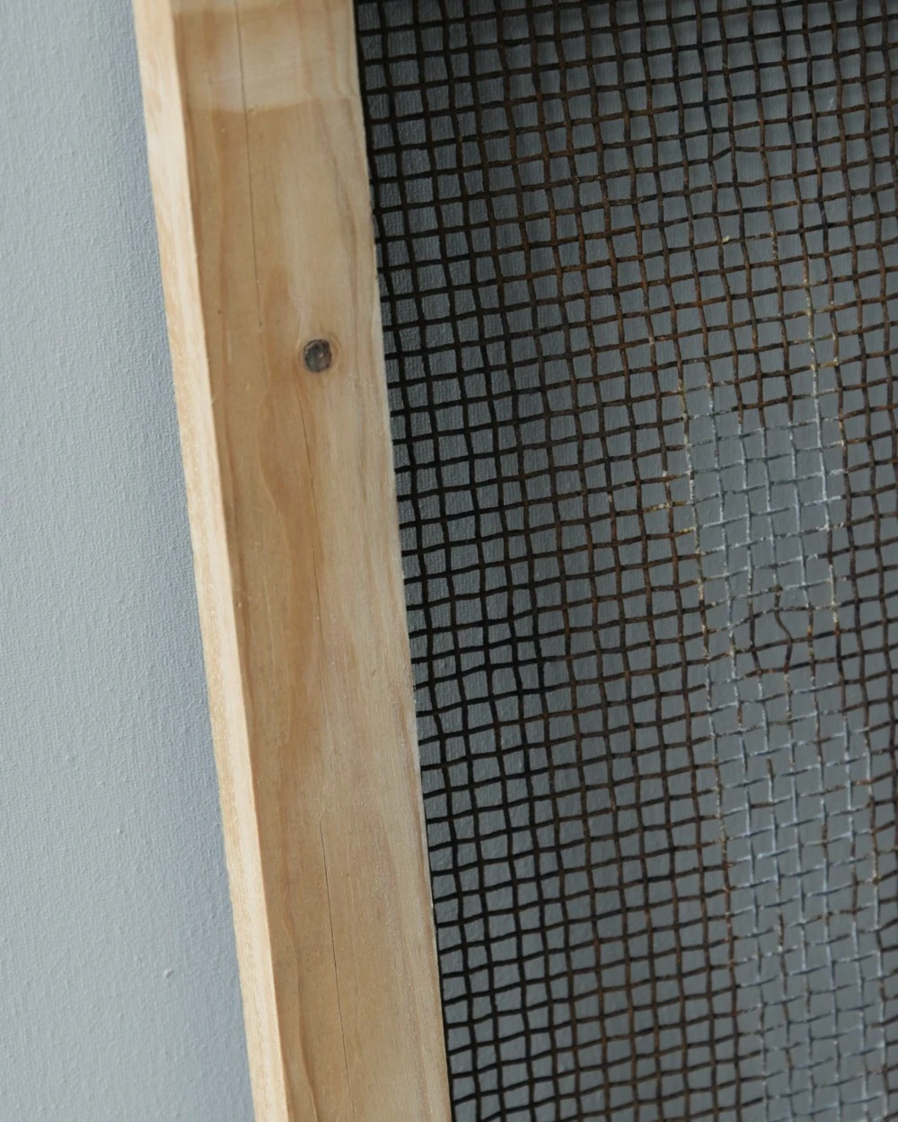 Herinnering Bord, Houten Lijst Met Stoer Dik Oud Gaas En Clip - Afbeelding 5