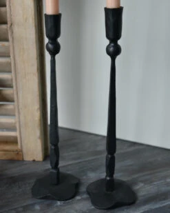 Hoge Handgemaakte Zwarte Smeedijzeren Kandelaar, Brynxz