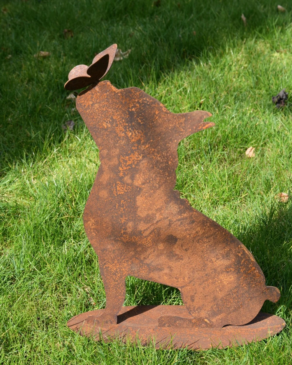 Hond Met Vlinder Op Z'n Neus Ecoroest Tuindecoratie - Afbeelding 6