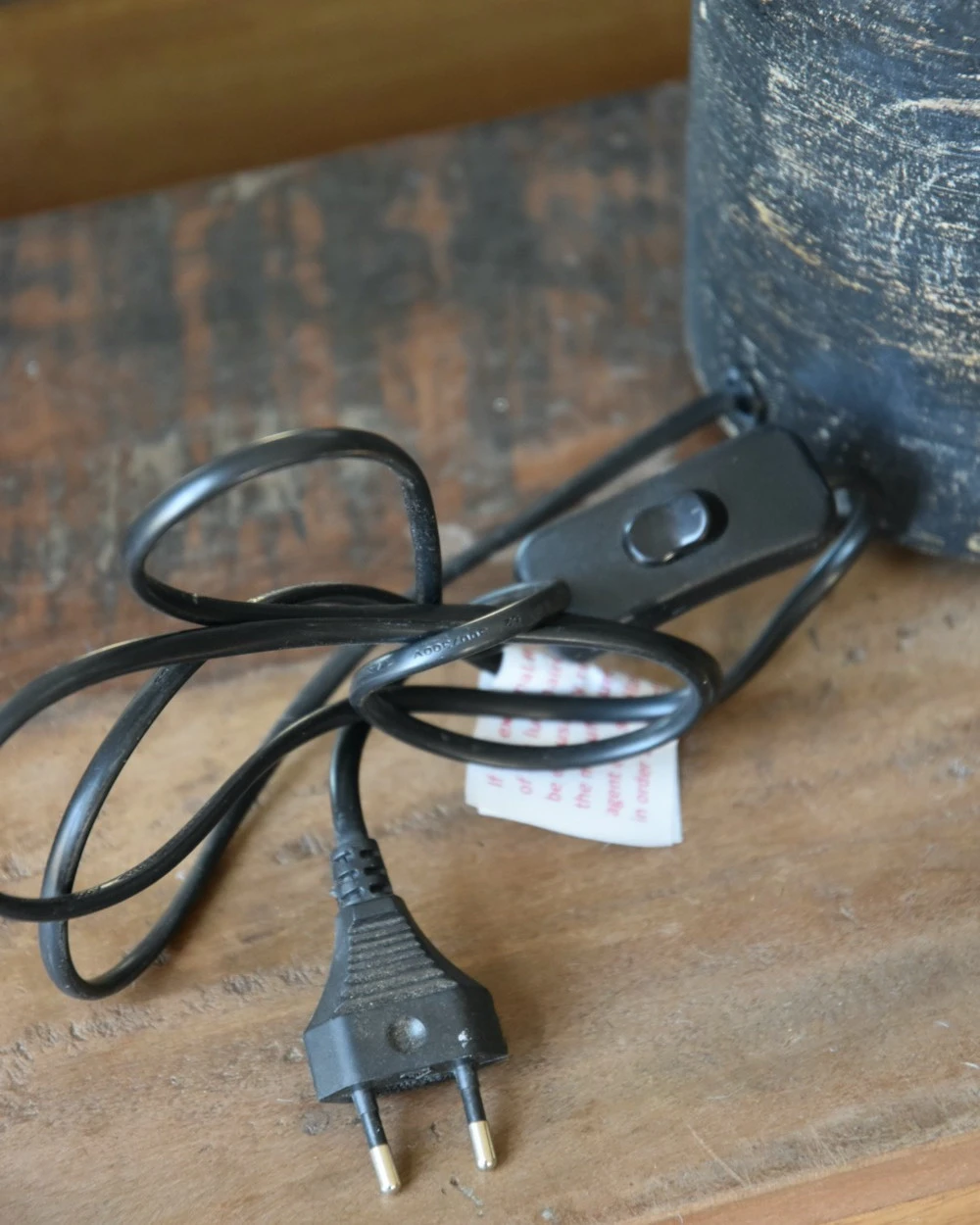 Houten Lampenvoet In Antiek Zwart - Afbeelding 8