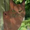 Kat Hoekjes Gluurder, Metalen Tuin Decoratie