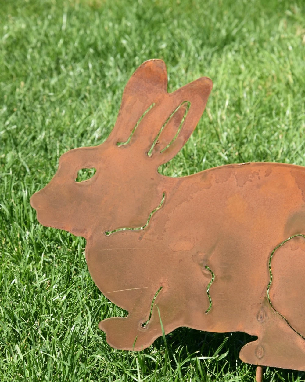 Konijn Van Roest Metaal Als Tuinsteker - Afbeelding 2