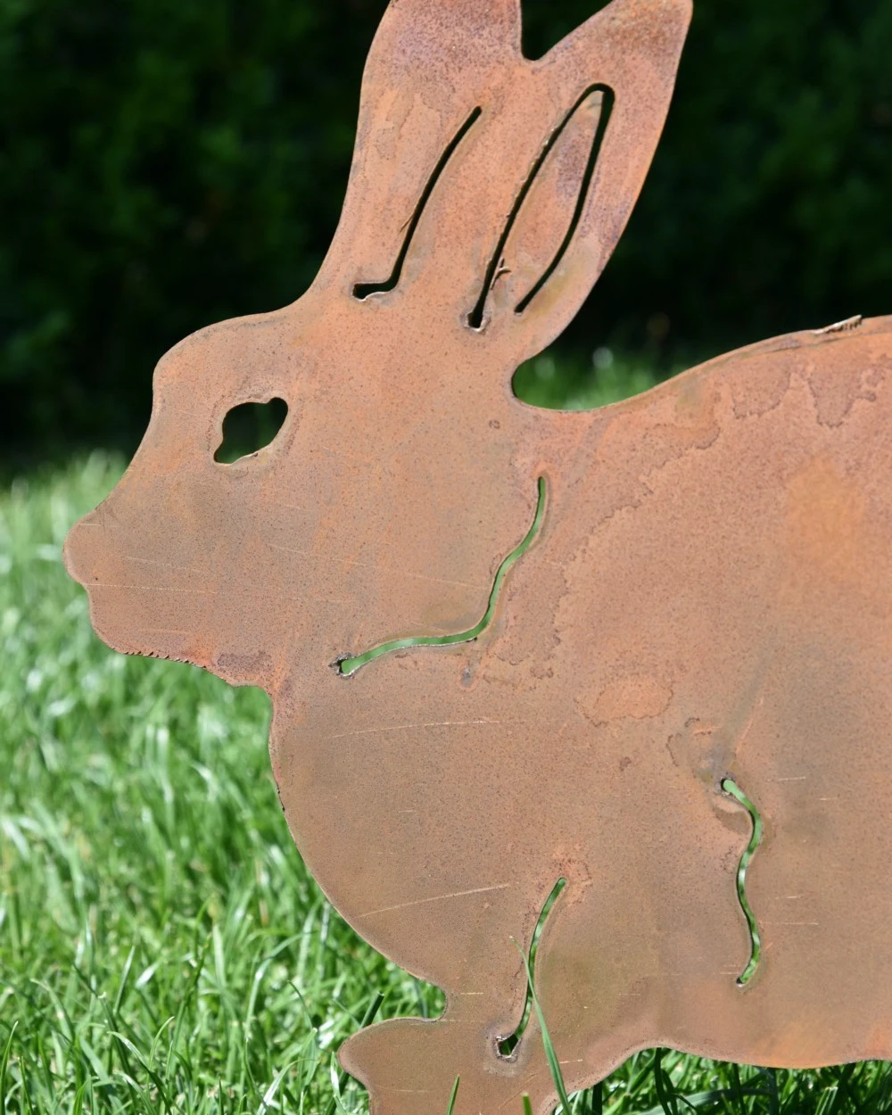 Konijn Van Roest Metaal Als Tuinsteker - Afbeelding 4