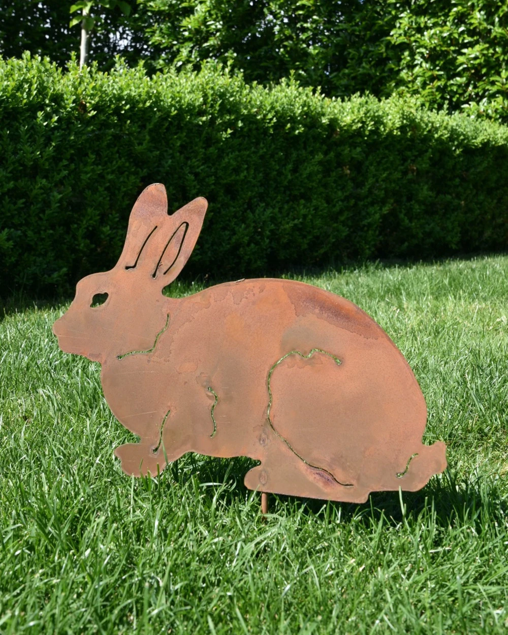 Konijn Van Roest Metaal Als Tuinsteker - Afbeelding 5