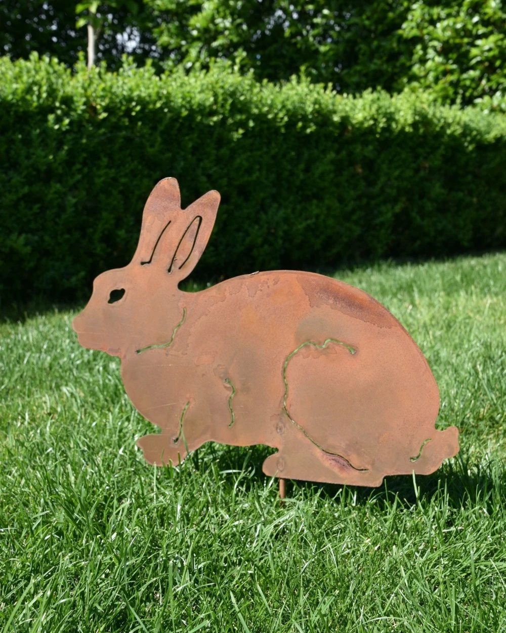 Konijn Van Roest Metaal Als Tuinsteker
