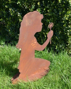 Meisje Met Paardebloem Ecoroest Tuindecoratie