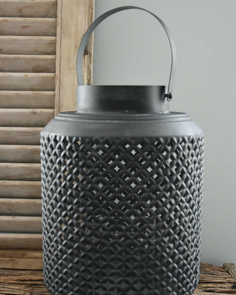 Metalen Lantaarn Met Gaatjes Patroon, XL - Afbeelding 6