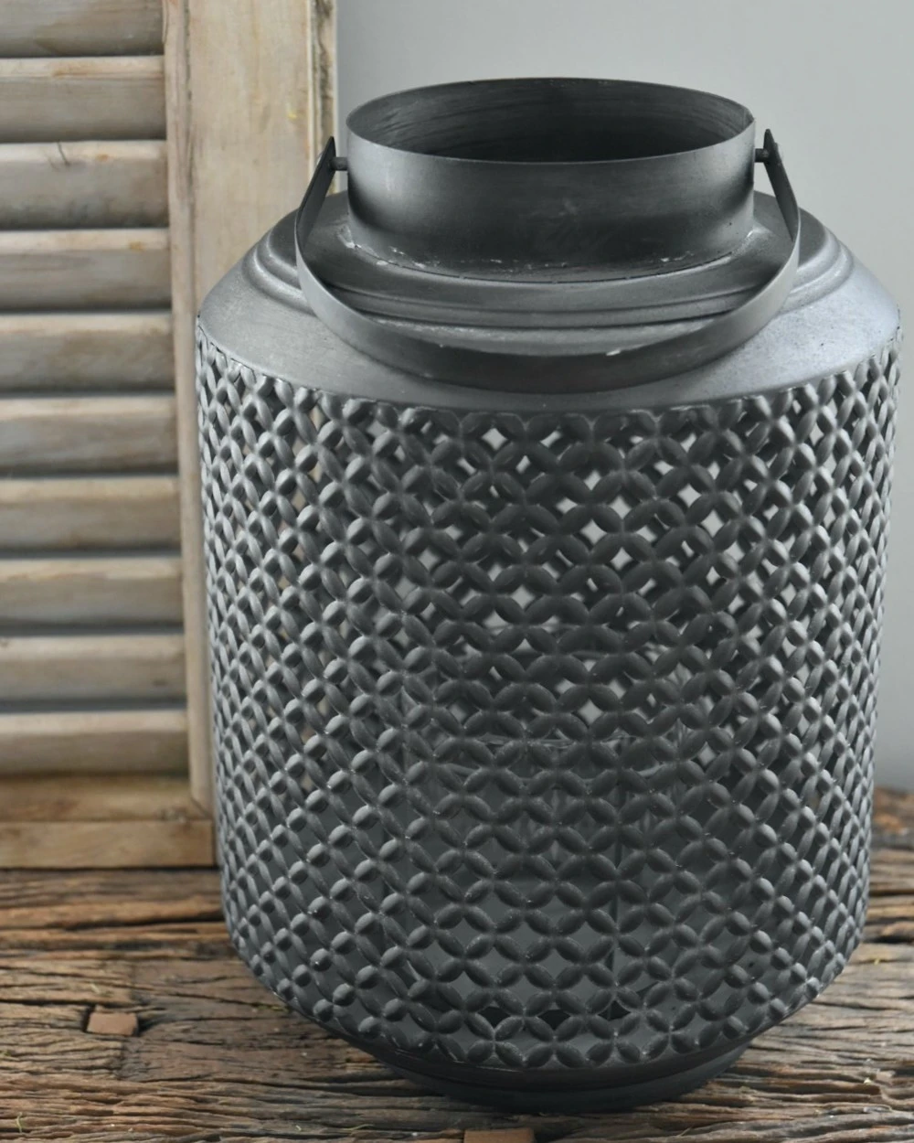 Metalen Lantaarn Met Gaatjes Patroon, XL - Afbeelding 7