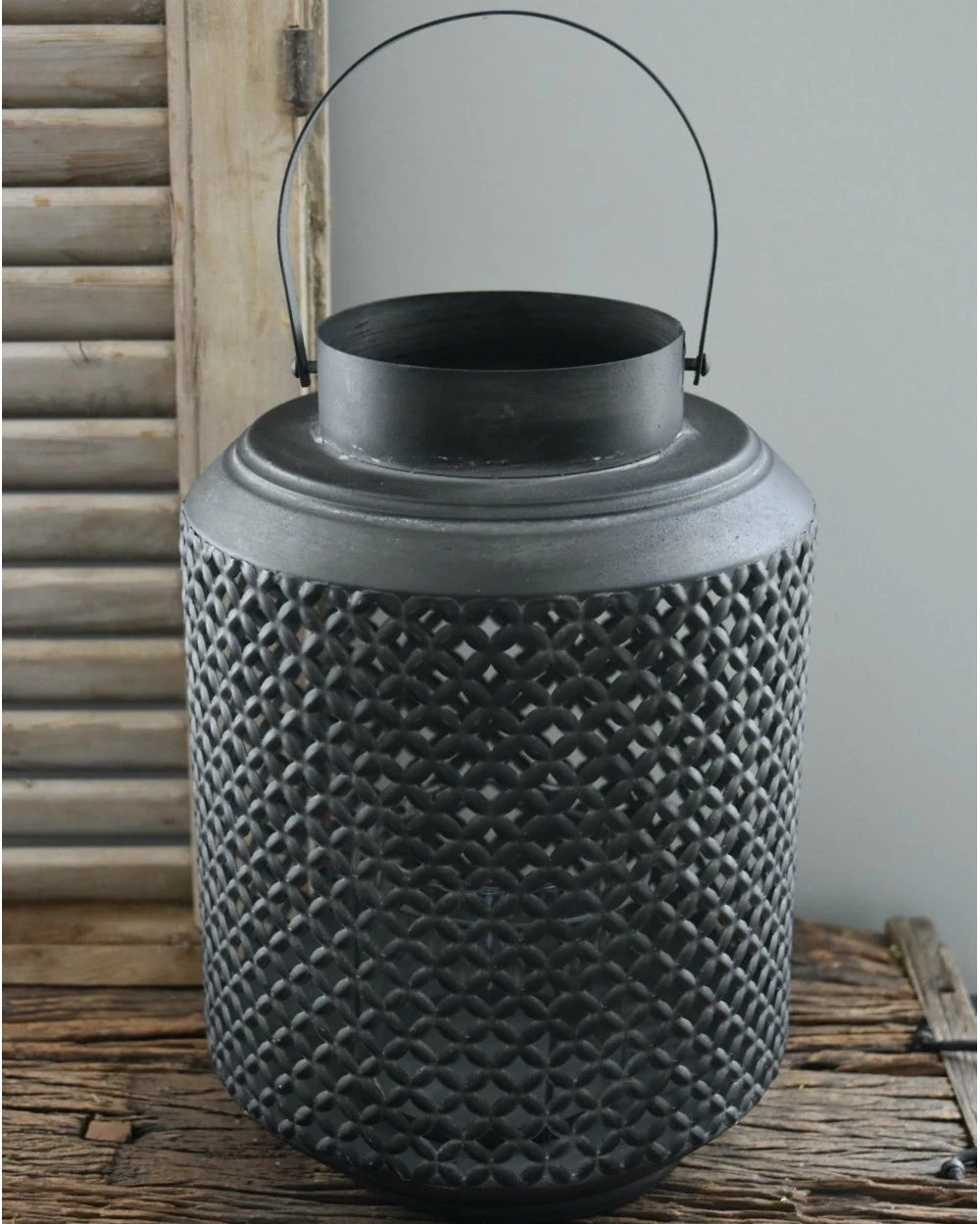 Metalen Lantaarn Met Gaatjes Patroon, XL - Afbeelding 8