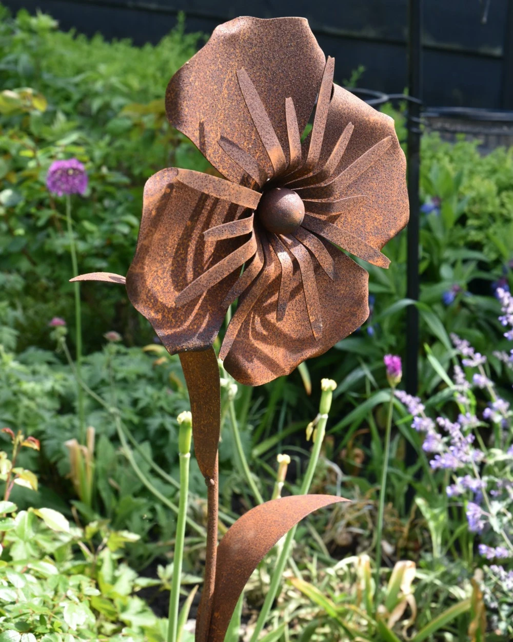 Metalen Tuinsteker Roestbloem Anemoon - Afbeelding 2