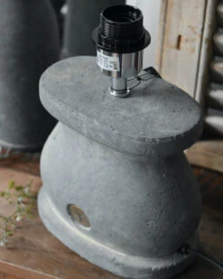 Ovale Lampenvoet Van Aardewerk In Majestic Grijs, Brynxz