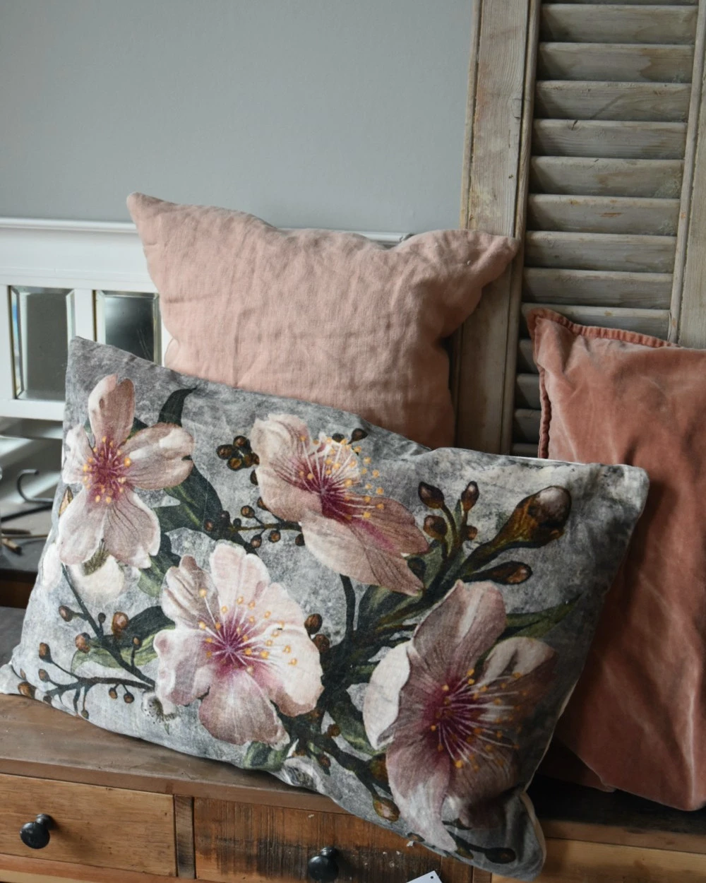 Pastel Roze Velours Kussenhoes 'Tuscany', IB Laursen - Afbeelding 5