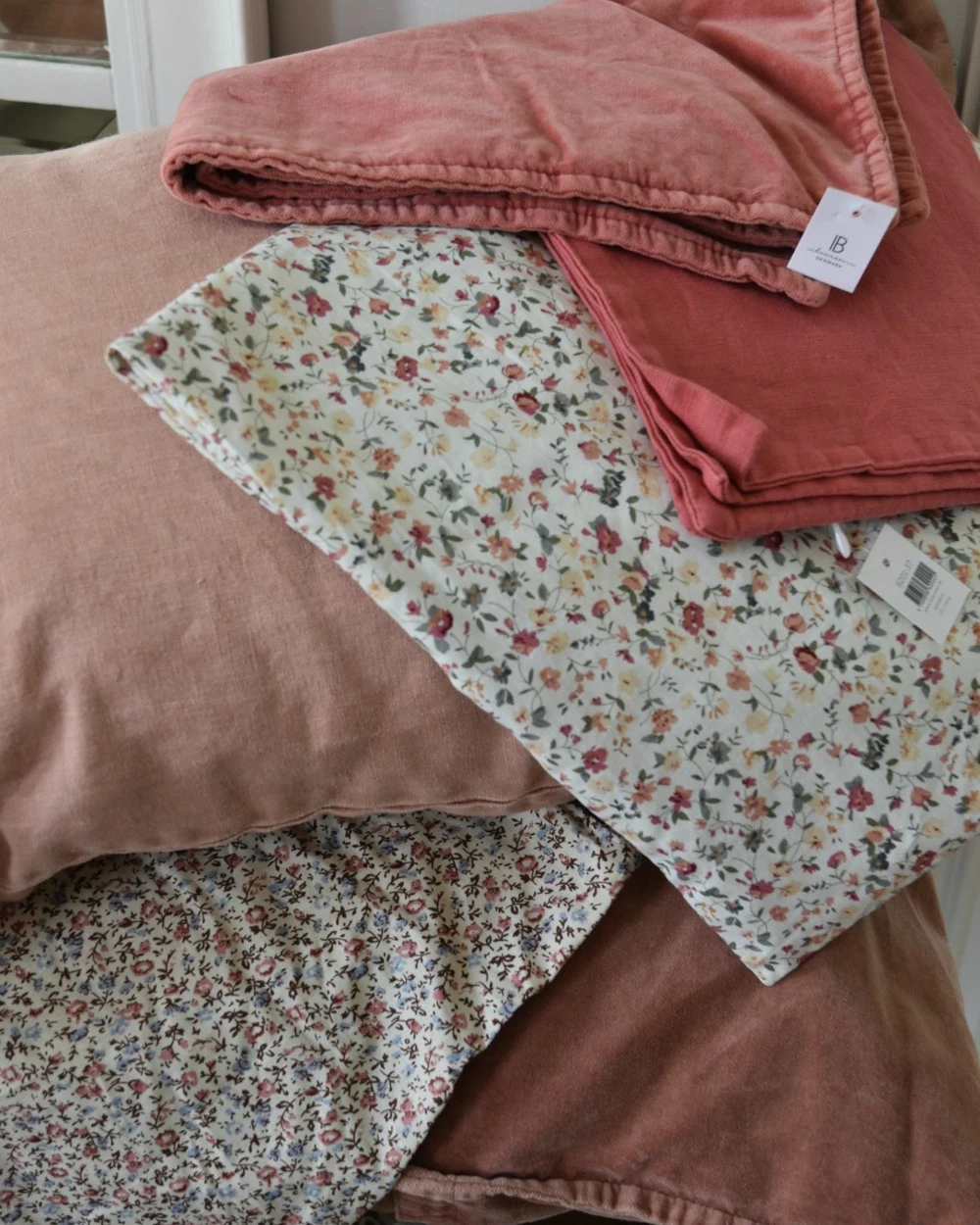 Pastel Roze Velours Kussenhoes 'Tuscany', IB Laursen - Afbeelding 8