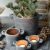 Planter Pot Met Oren Vintage Grijs Groot, Brynxz