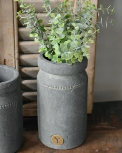 Pot Aardewerk Majestic Grijs Met Sierrandje En Kraag L, Brynxz