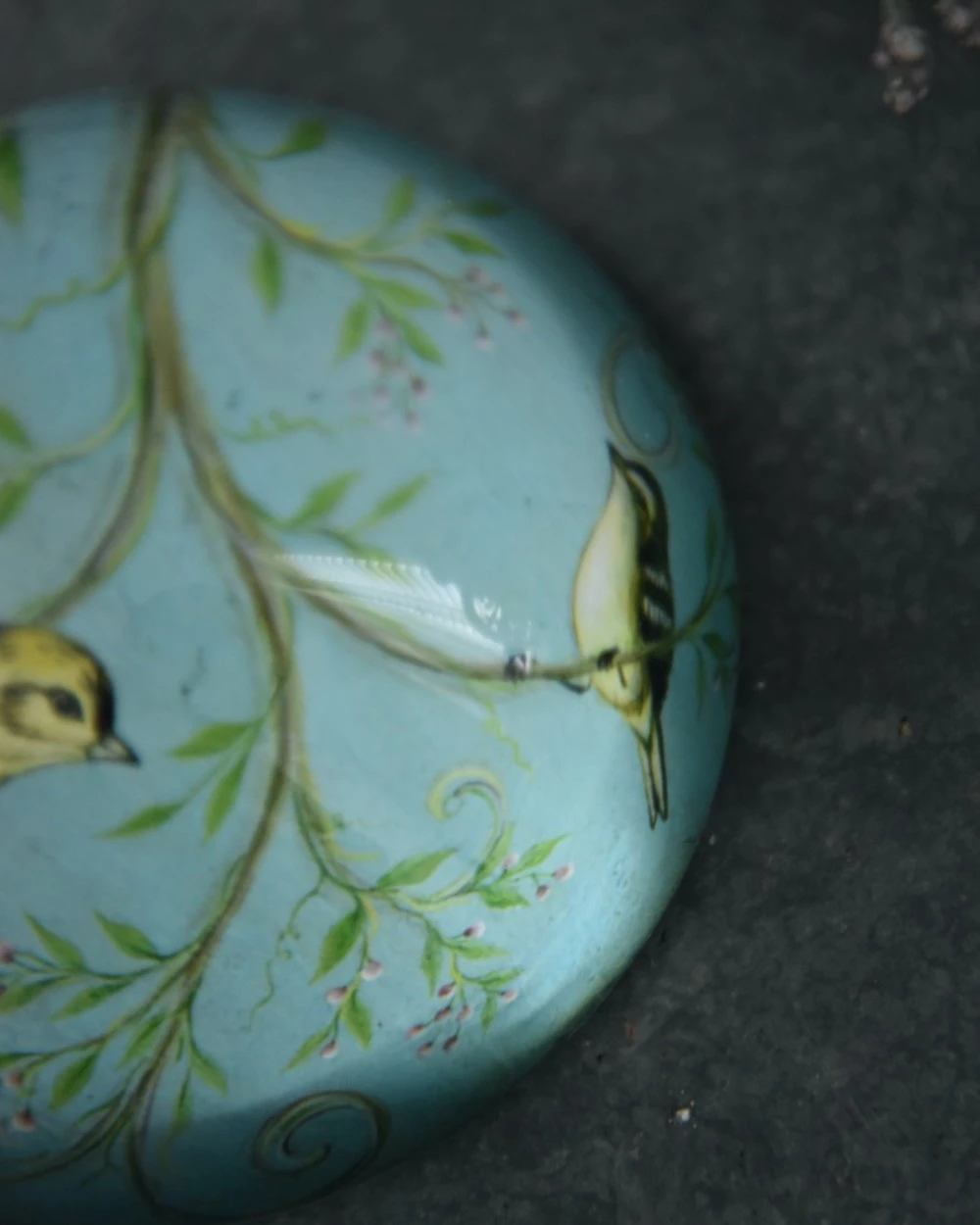 Presse Papier Met Vogels Op Tak In Pastel Blauw - Afbeelding 6