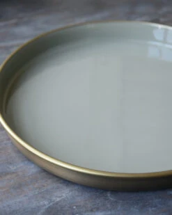 Ronde Tray Grijs Met Antiek Gouden Buitenkant, IB Laursen