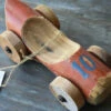 Unieke Vintage Houten Auto In Het Rood/bruin Nr 10, IB Laursen