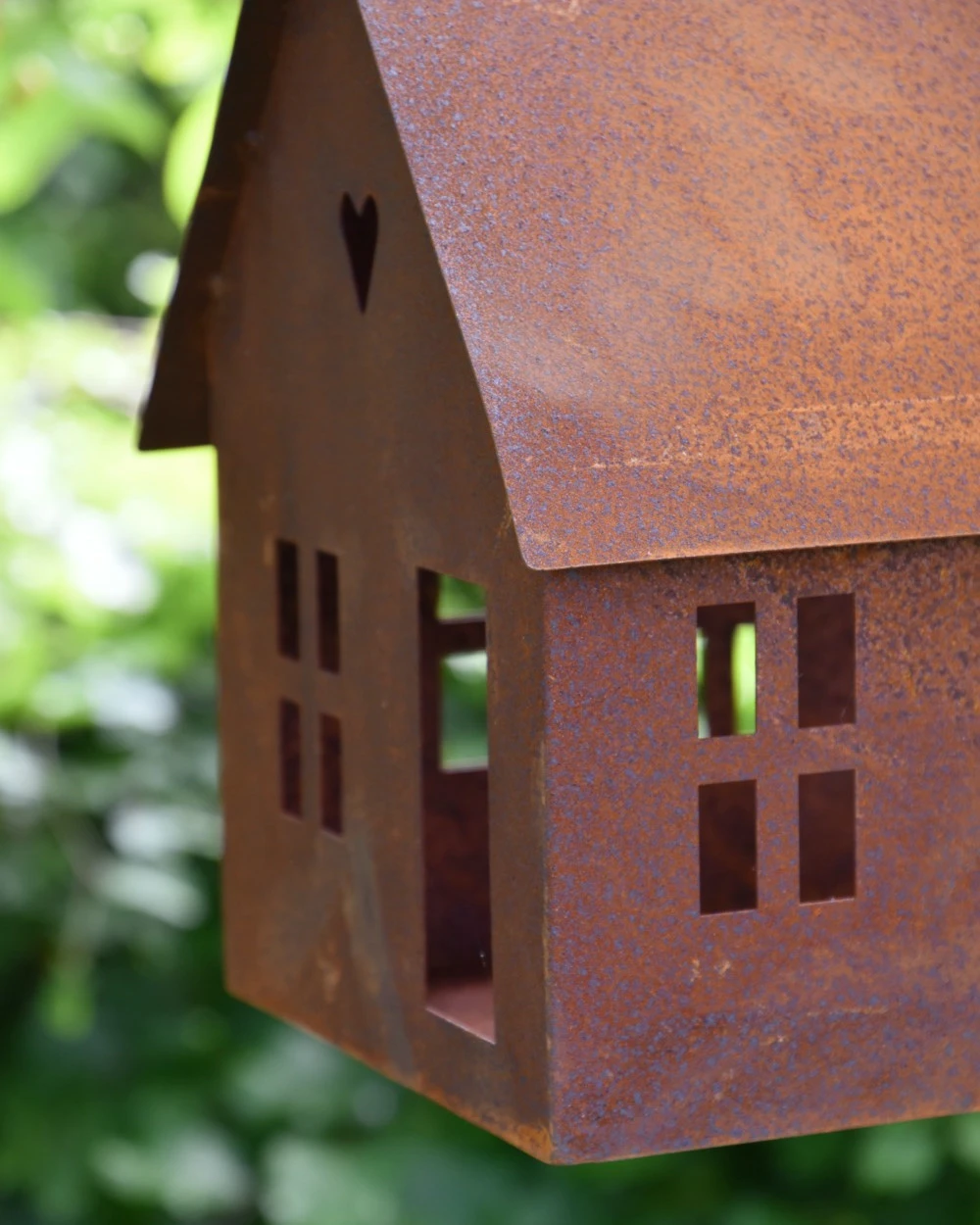 Vogel Voeder Huisje Van Roest Metaal Aan Ketting - Afbeelding 6
