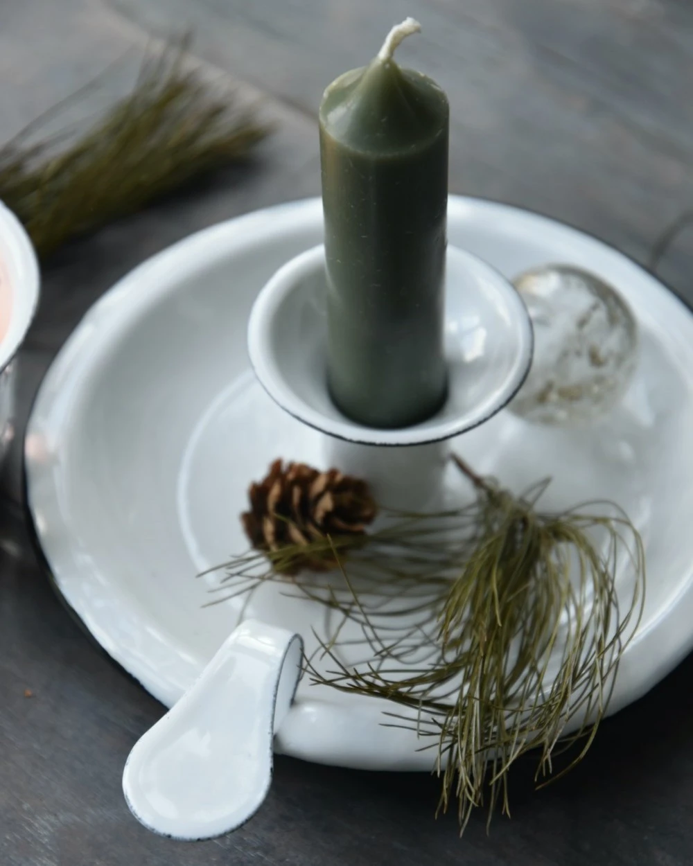 Wit Emaille Kandelaar Met Oor, IB Laursen - Afbeelding 3