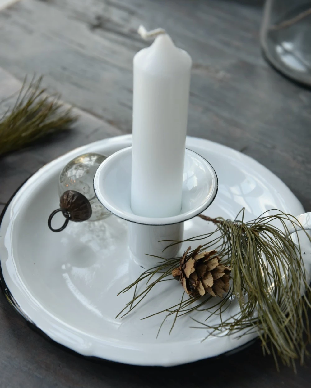 Wit Emaille Kandelaar Met Oor, IB Laursen - Afbeelding 5