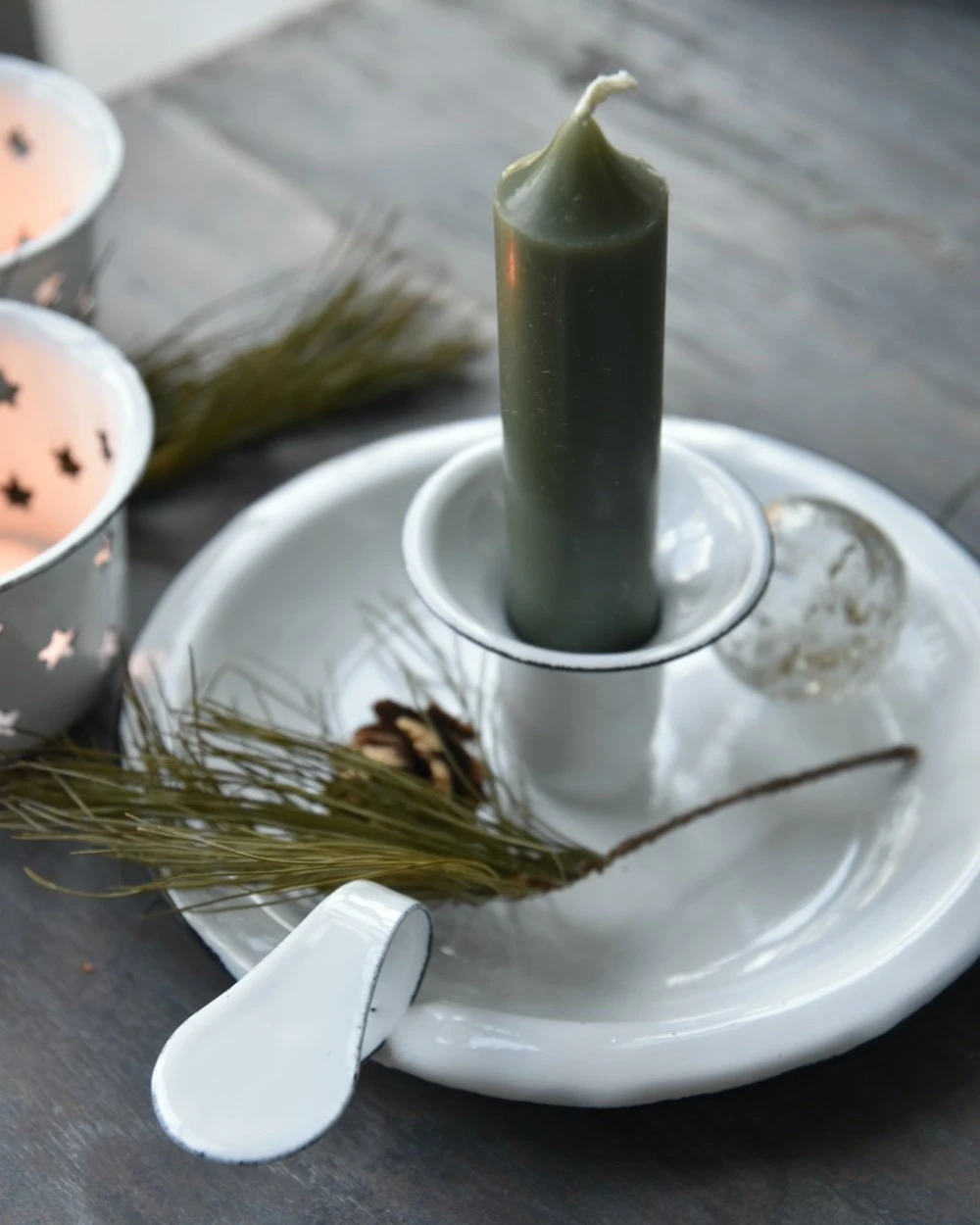 Wit Emaille Kandelaar Met Oor, IB Laursen - Afbeelding 7