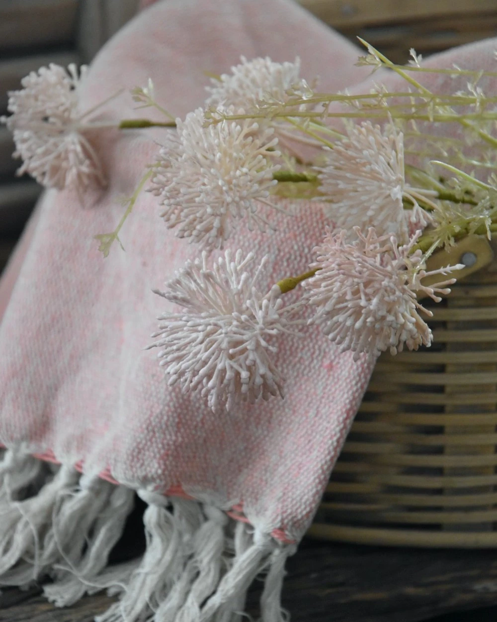 Woonkleed Cream/faded Rose Met Kwastjes, IB Laursen - Afbeelding 2