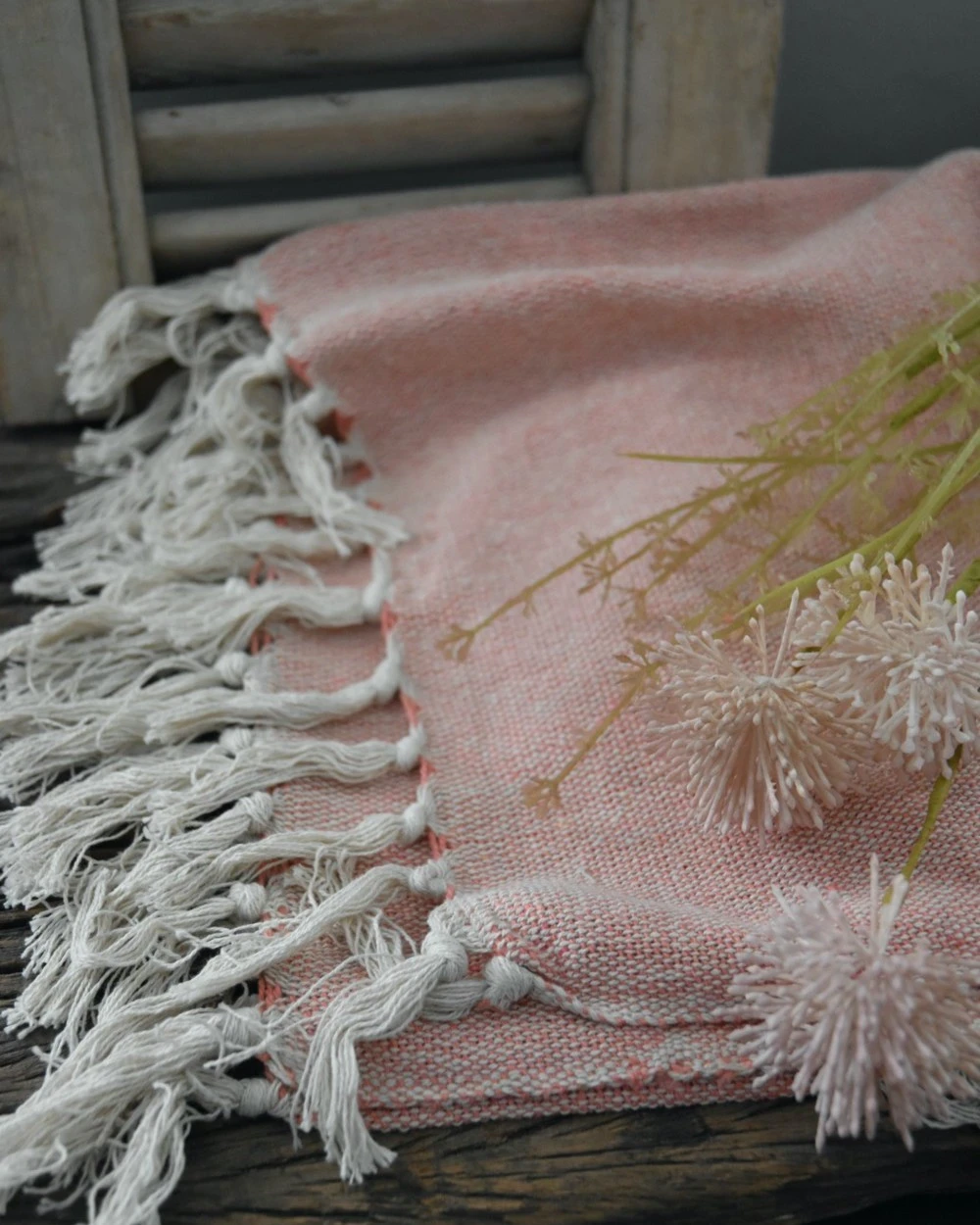 Woonkleed Cream/faded Rose Met Kwastjes, IB Laursen - Afbeelding 8