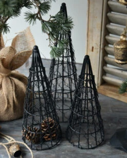 Zwarte Punt Draad Manden Set Van 3 Maten, Brynxz.